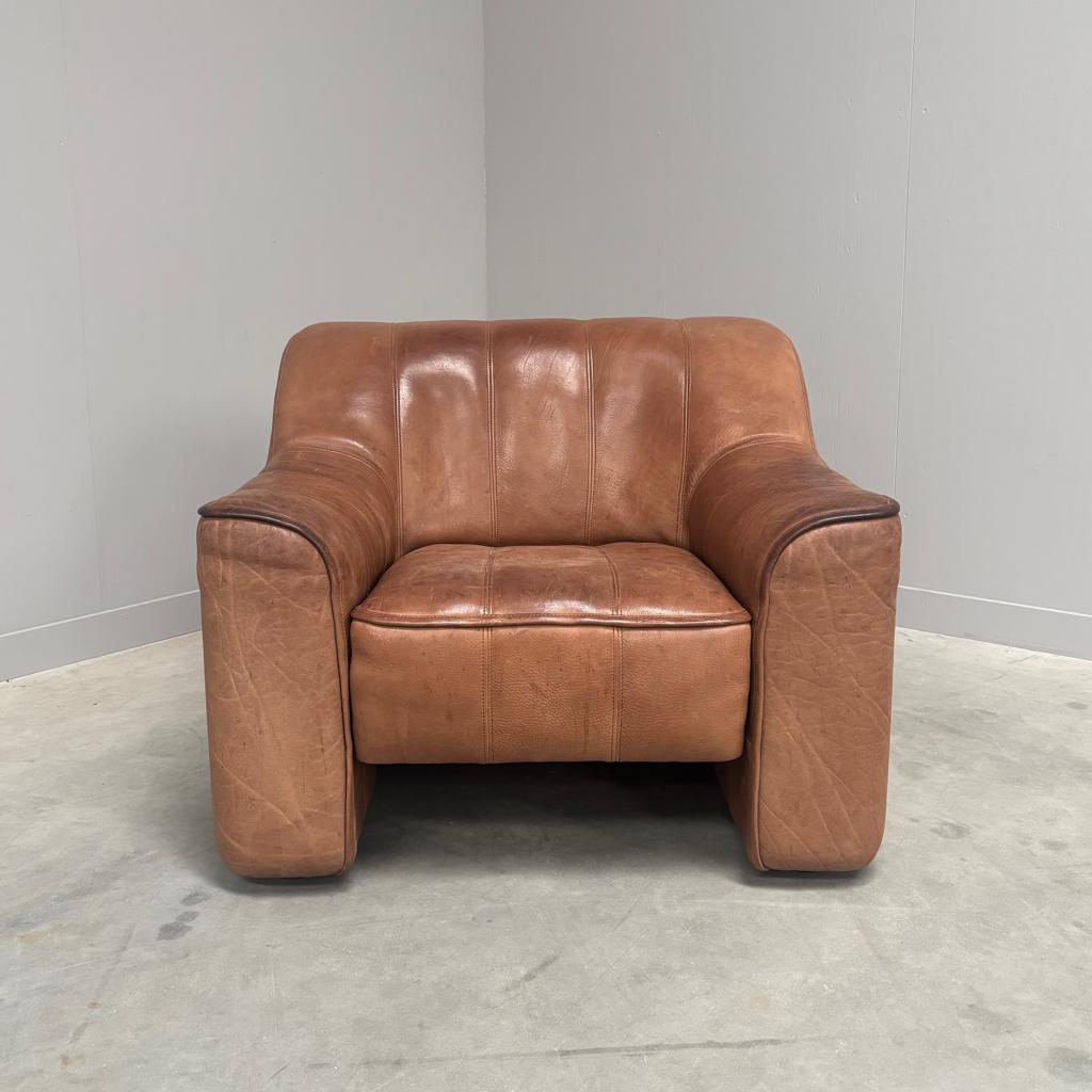 De Sede DS44 fauteuil lounge chair jaren 60 70 vintage, Huis en Inrichting, Fauteuils, Gebruikt, Hout, Leer, 50 tot 75 cm, 75 tot 100 cm