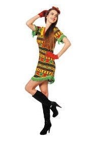 Mexicaanse jurk met franjes - Carnaval/Themafeest, Maat 38/40 (M), Carnaval, Ophalen of Verzenden, Kleding
