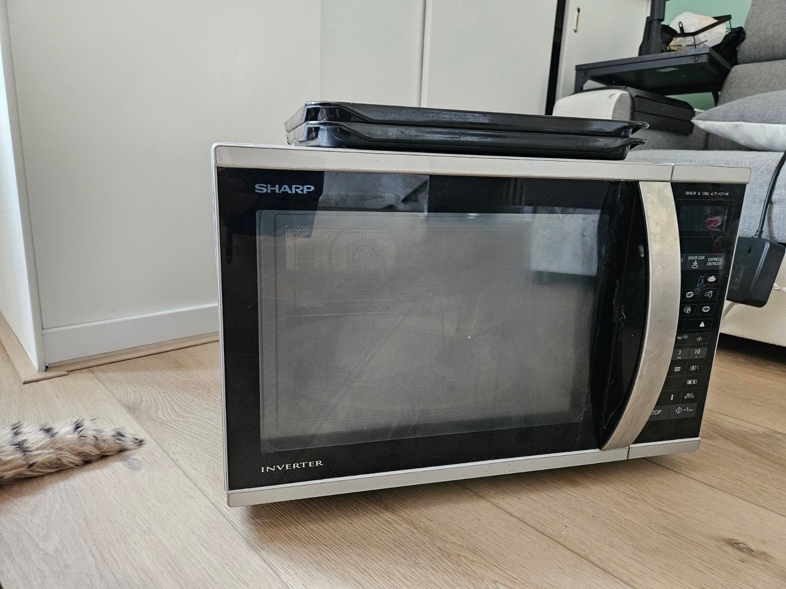 Sharp Inverter Combimagnetron met Grill en Oven, Ophalen of Verzenden, Zo goed als nieuw, Vrijstaand, Combimagnetron