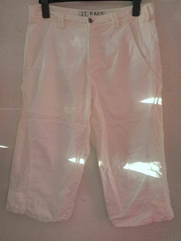 Vintage zero's, JC Rags wit linnen bermuda culotte broek  L, Kleding | Heren, Maat 52/54 (L), Wit, Ophalen of Verzenden, Zo goed als nieuw