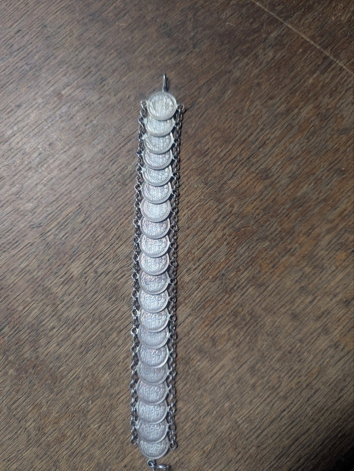 Zilveren Dubbeltjesarmband Koningin Wilhelmina, Ophalen of Verzenden, Gebruikt, Zilver, Zilver