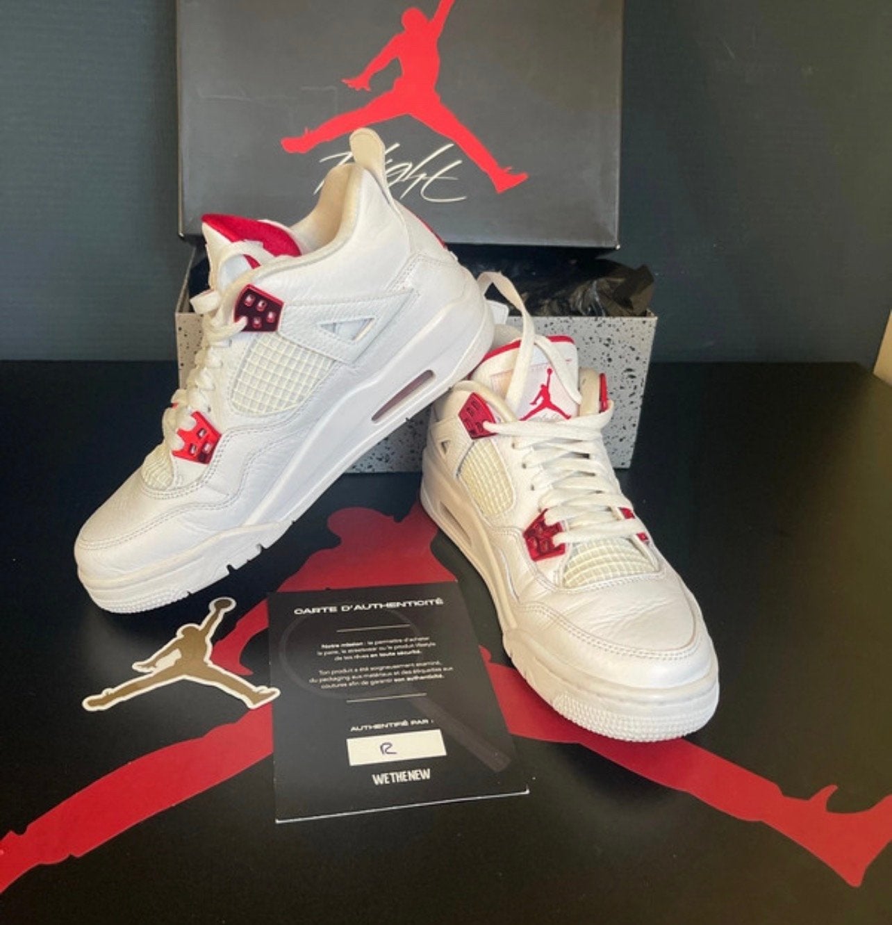 Jordan 4, Ophalen of Verzenden, Gedragen, Wit, Sneakers of Gympen