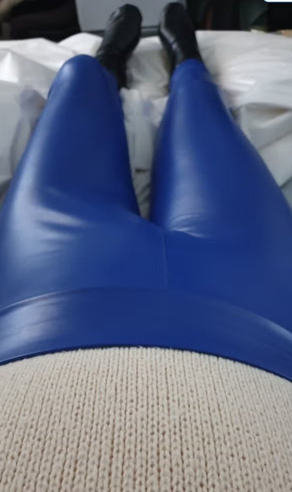Koninksblauwe legging pu leren sokken, Kleding | Dames, Zwart, Maat 46/48 (XL) of groter, Nieuw, Ophalen of Verzenden