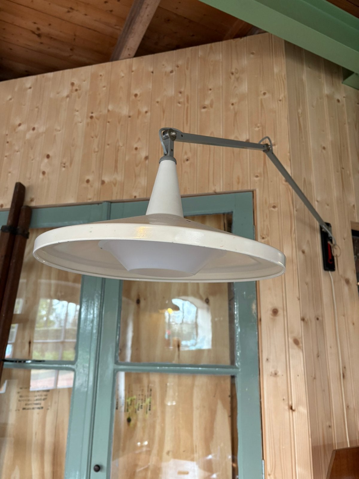 Gispen Panama wandlamp model 4050 Wim Rietveld, Ophalen, Wit, Metaal, Lamp