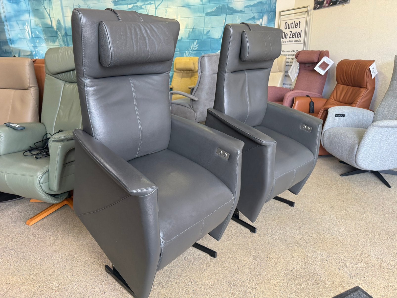 Prominent relax sta op stoel relaxfauteuils gratis bezorgd, Gratis bezorging regio Utrecht, Minder dan 75 cm, Leer, Ophalen of Verzenden