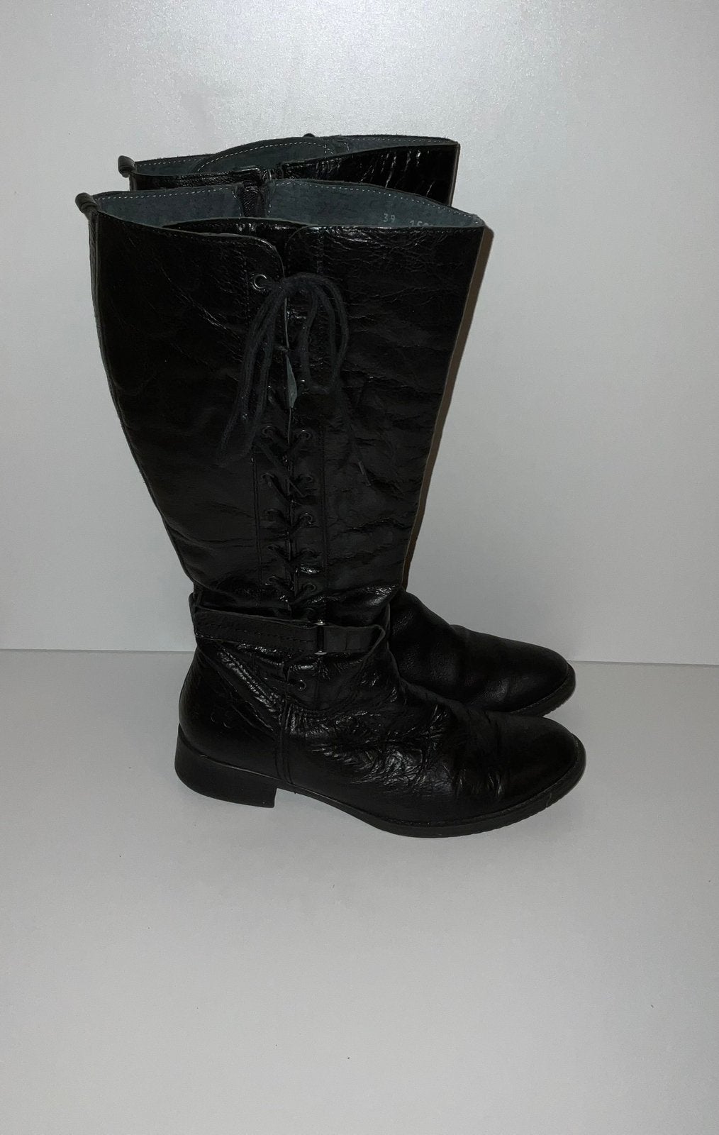Prachtige lange leren laarzen van JJ Footwear, Kleding | Dames, Ophalen, Hoge laarzen, Zwart, Zo goed als nieuw