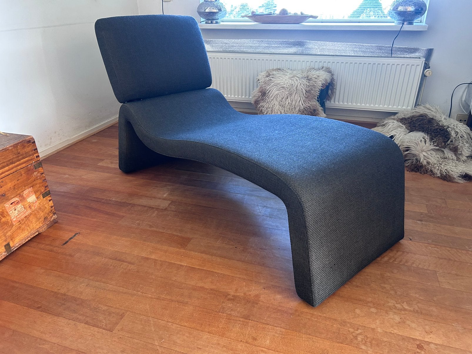 Donkergrijze chaise longue COR, Ophalen, Gebruikt, Eenpersoons, Design