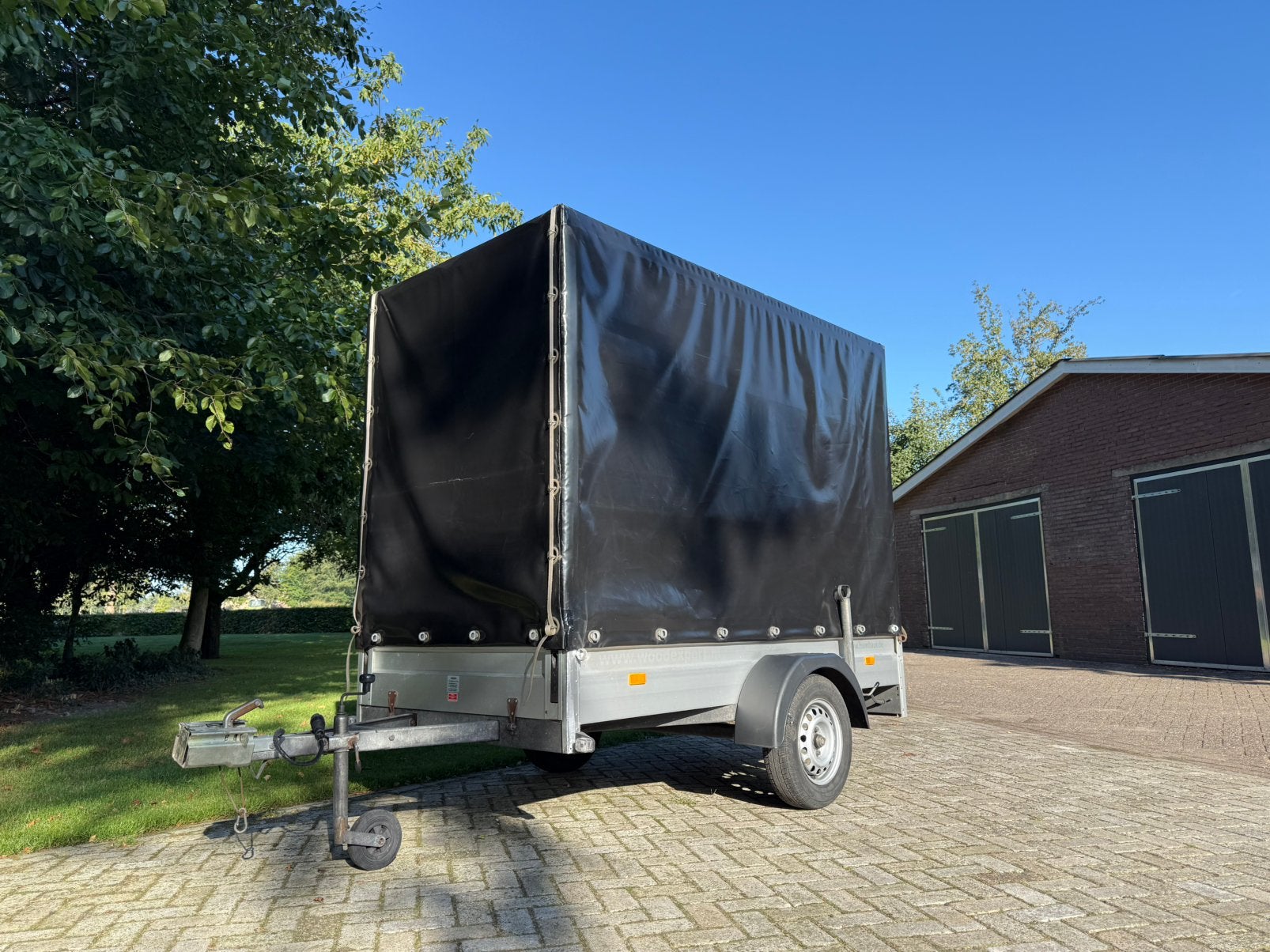 Zeer nette HUMBAUR aanhanger XL huif zwart 750kg ‼️, Ophalen, Zo goed als nieuw