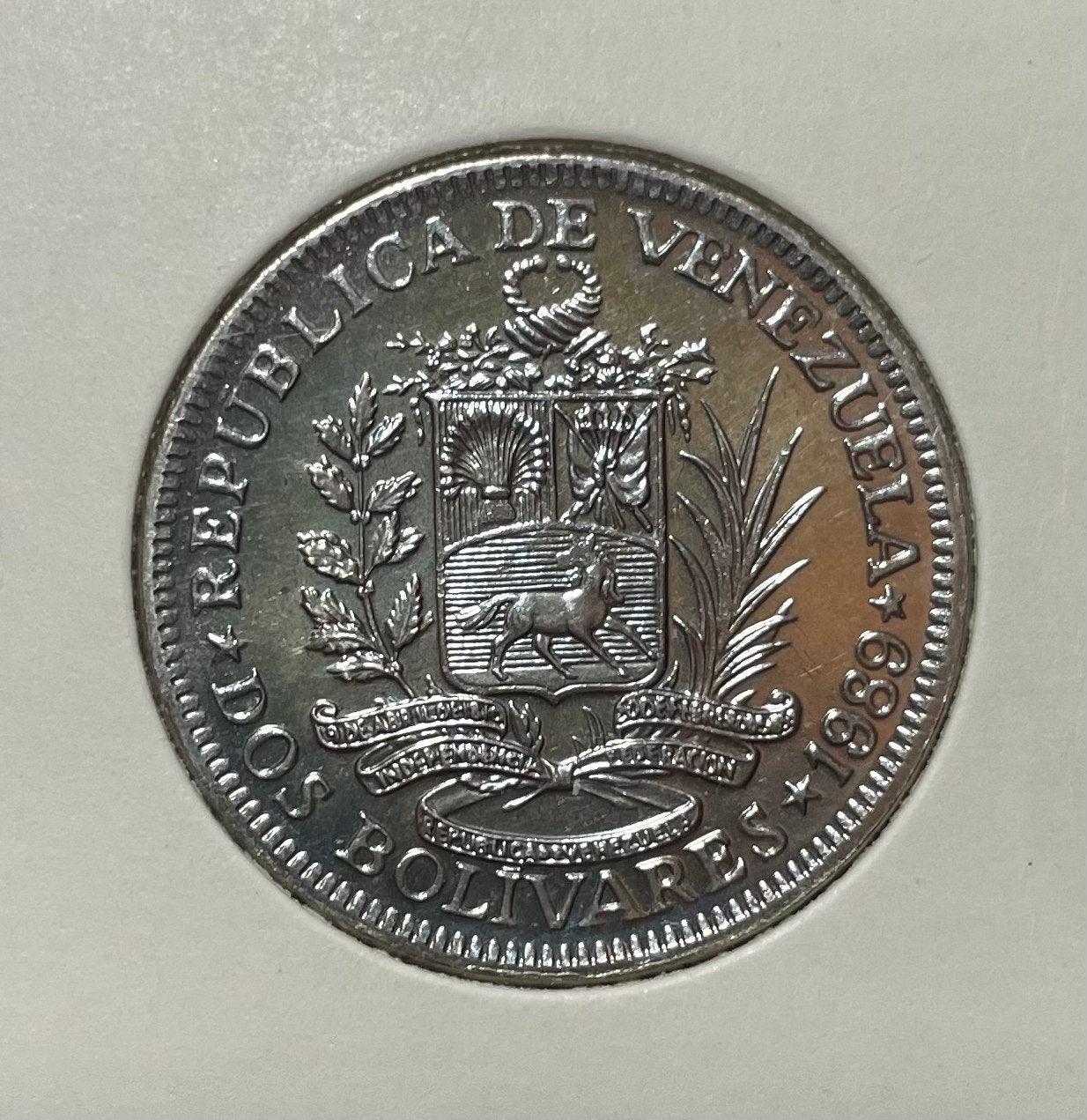 2 bolivares Venezuela 1989, Ophalen of Verzenden, Zuid-Amerika