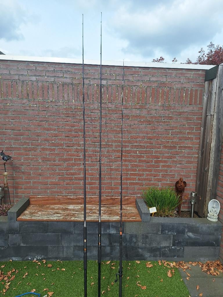 Winkelpicker + 2x Werphengels + visparaplu in foudraal, Ophalen, Gebruikt, Werphengel