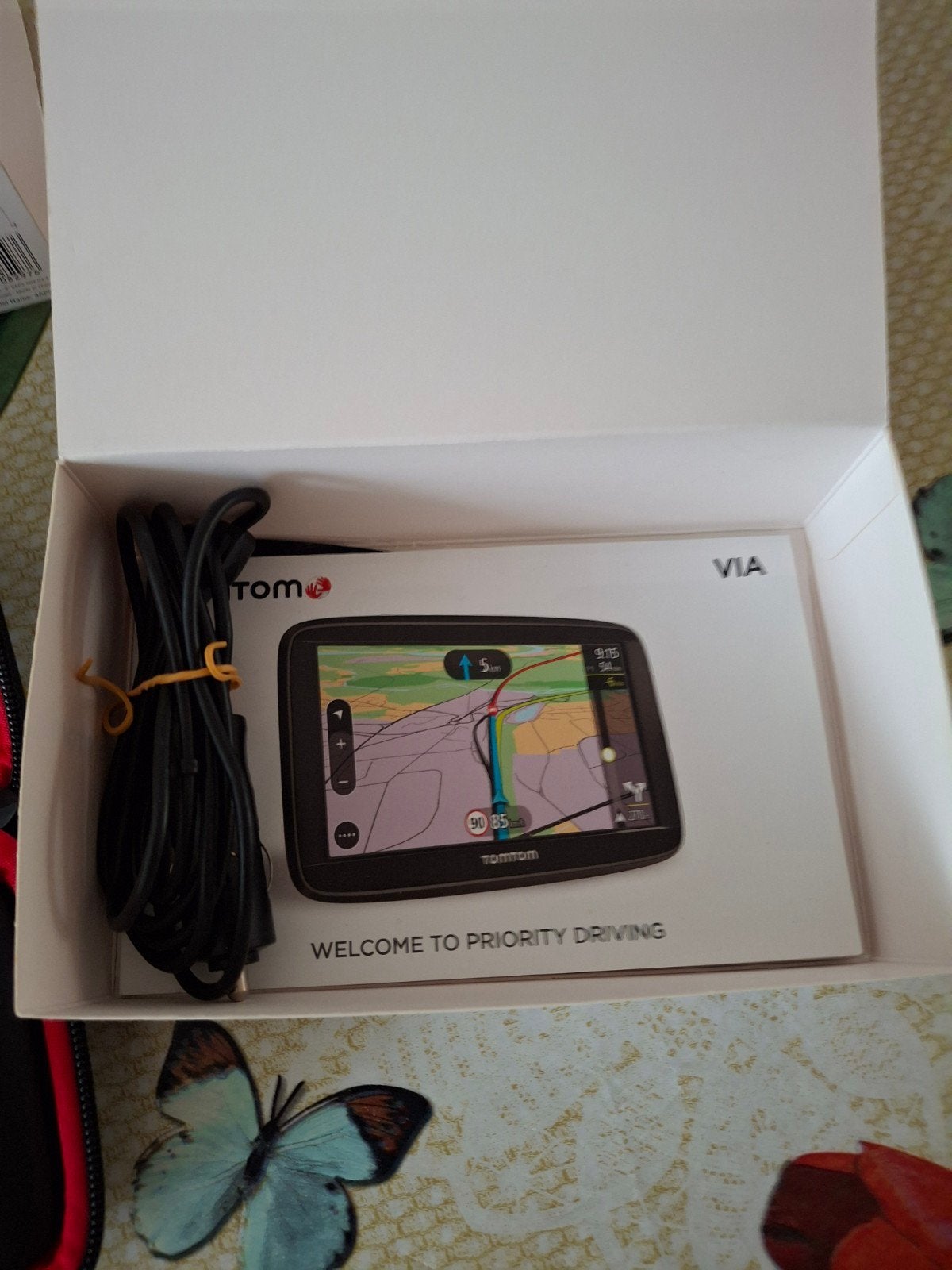 TomTom VIA 52 Navigatiesysteem met hoesje, Ophalen, Zo goed als nieuw