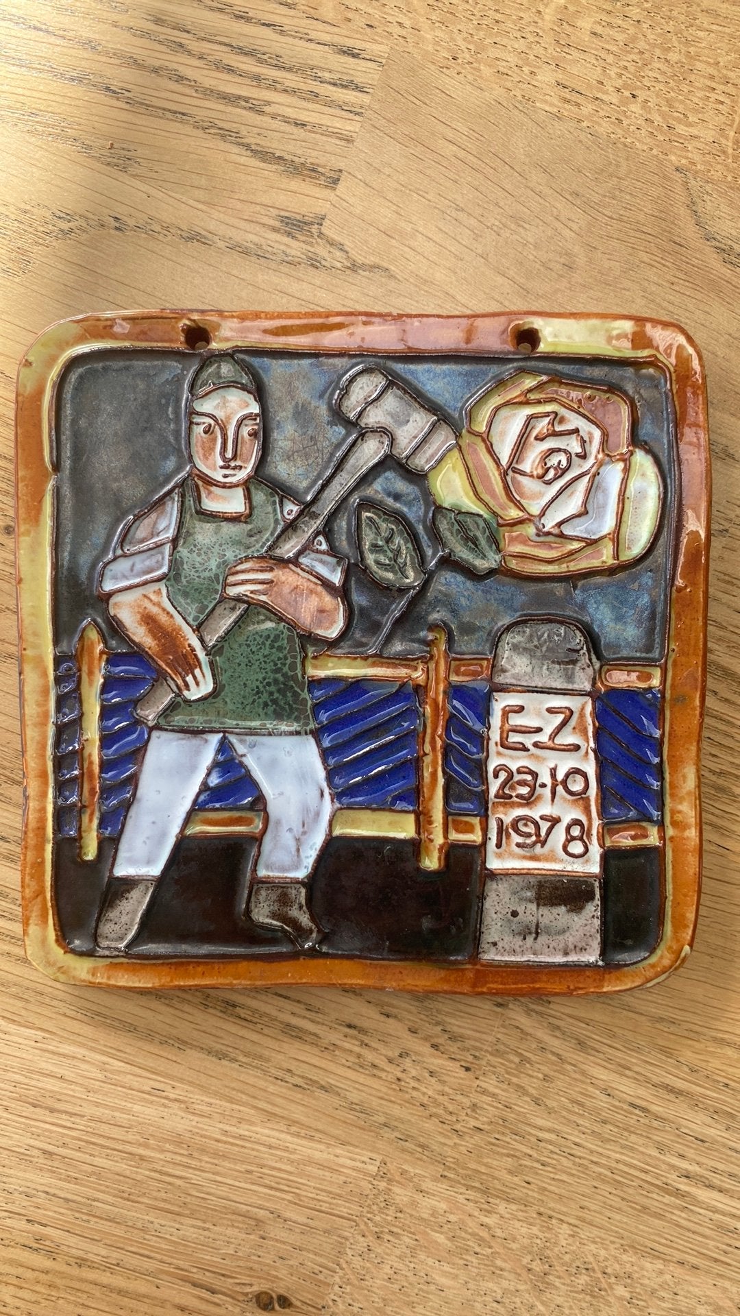 Keramische Tegel- Henk Potters, Ophalen of Verzenden