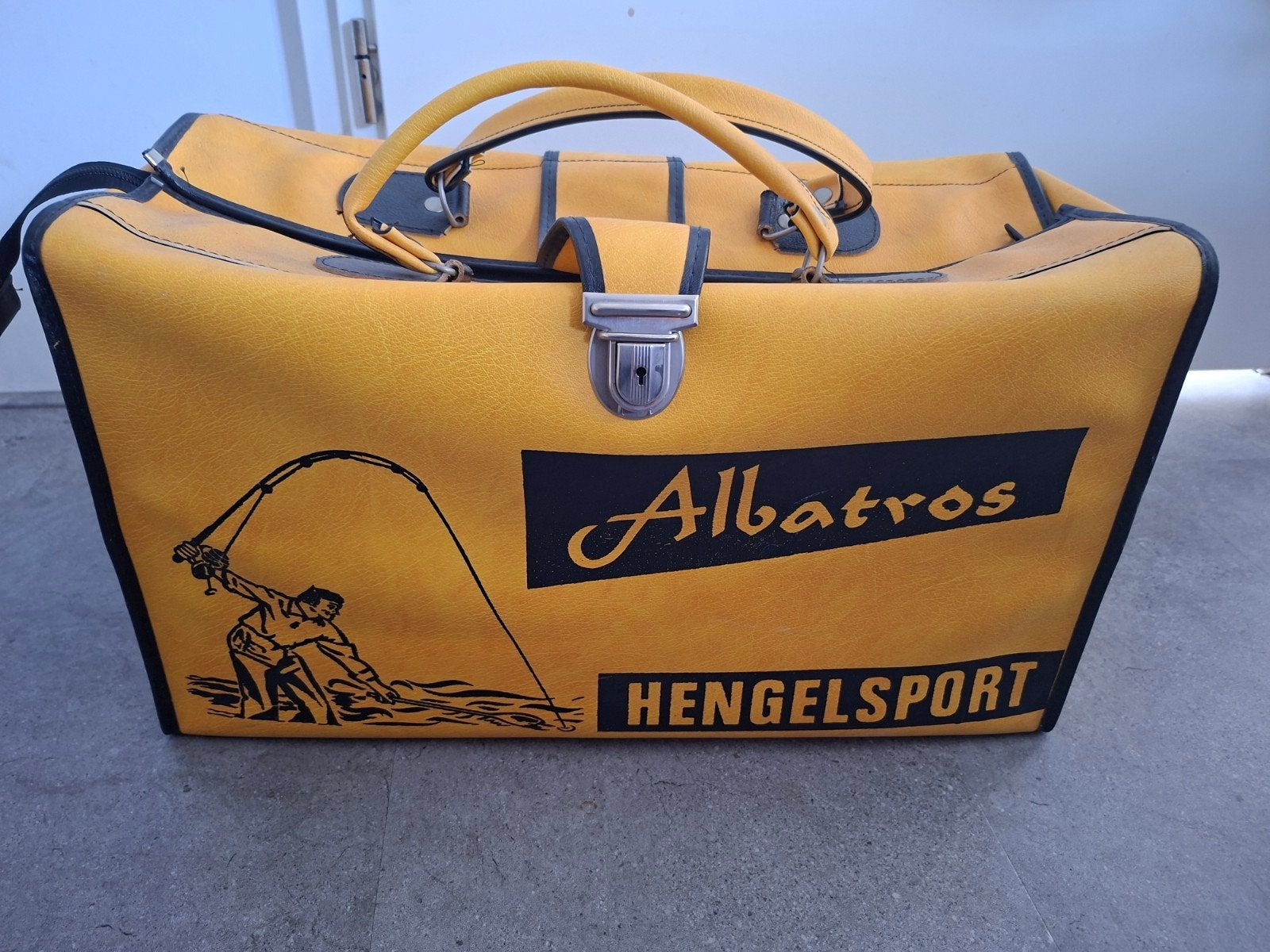 Vintage Albatros Hengelsport Tas - Geel, Ophalen of Verzenden, Zo goed als nieuw, Koffer of Tas
