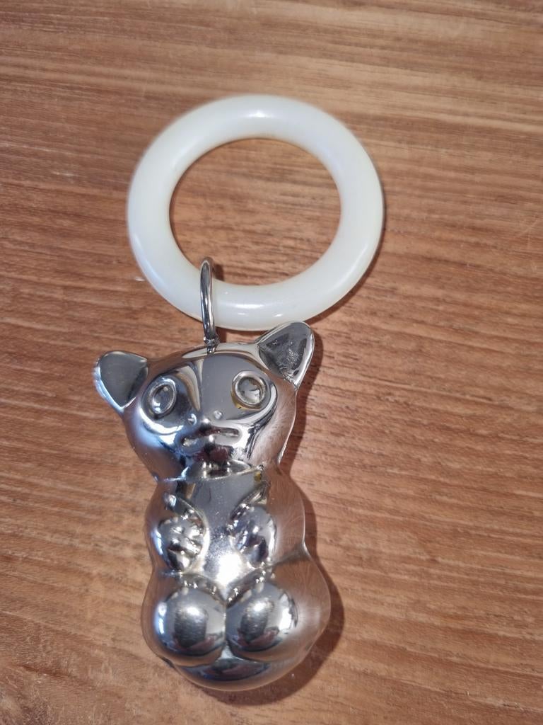 Zilveren bijtring, rammelaar Beer, Antiek en Kunst, Ophalen