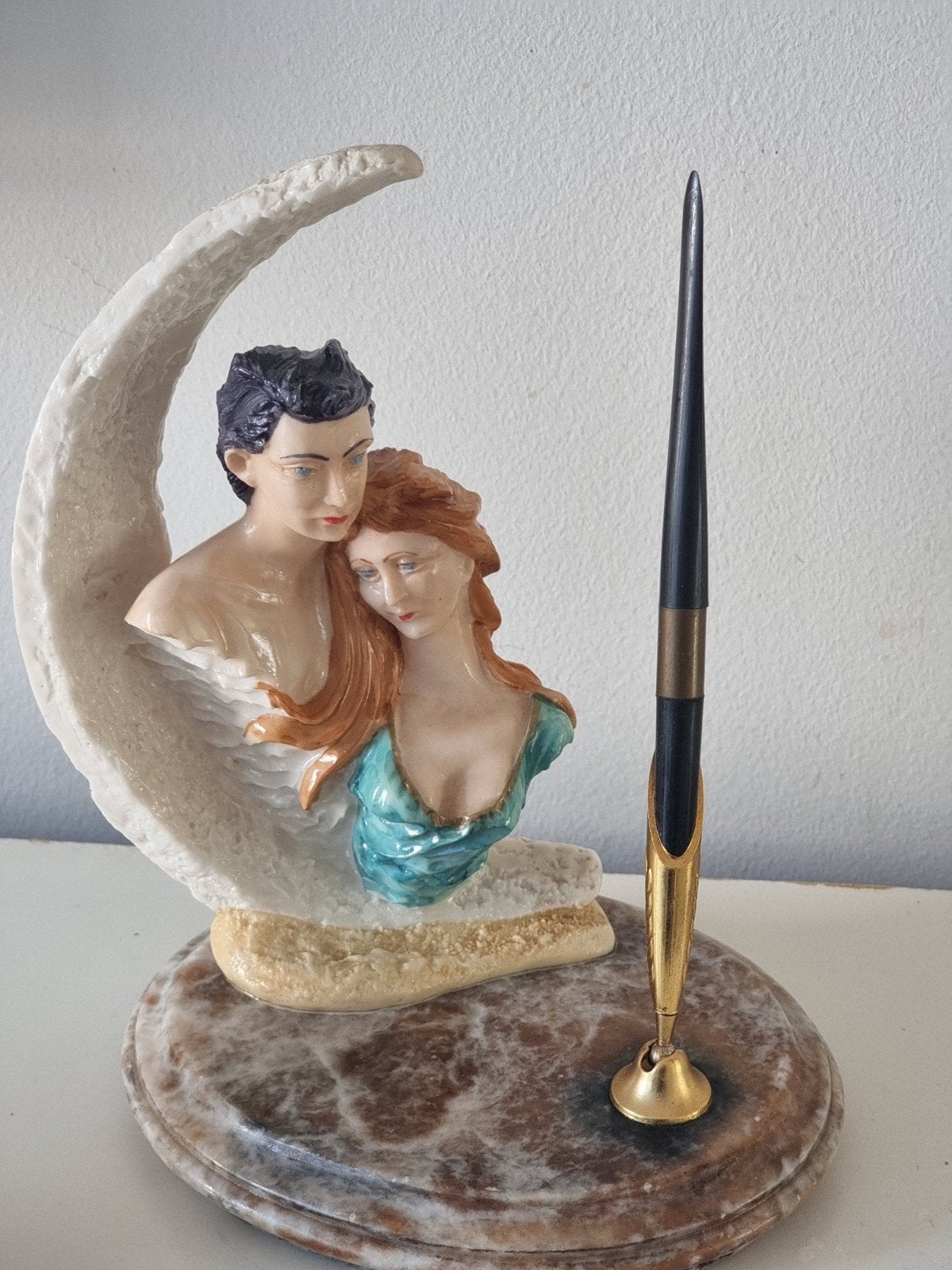 Vintage 80's marmeren pen standaard, Verzamelen, Pennenverzamelingen, Ophalen of Verzenden