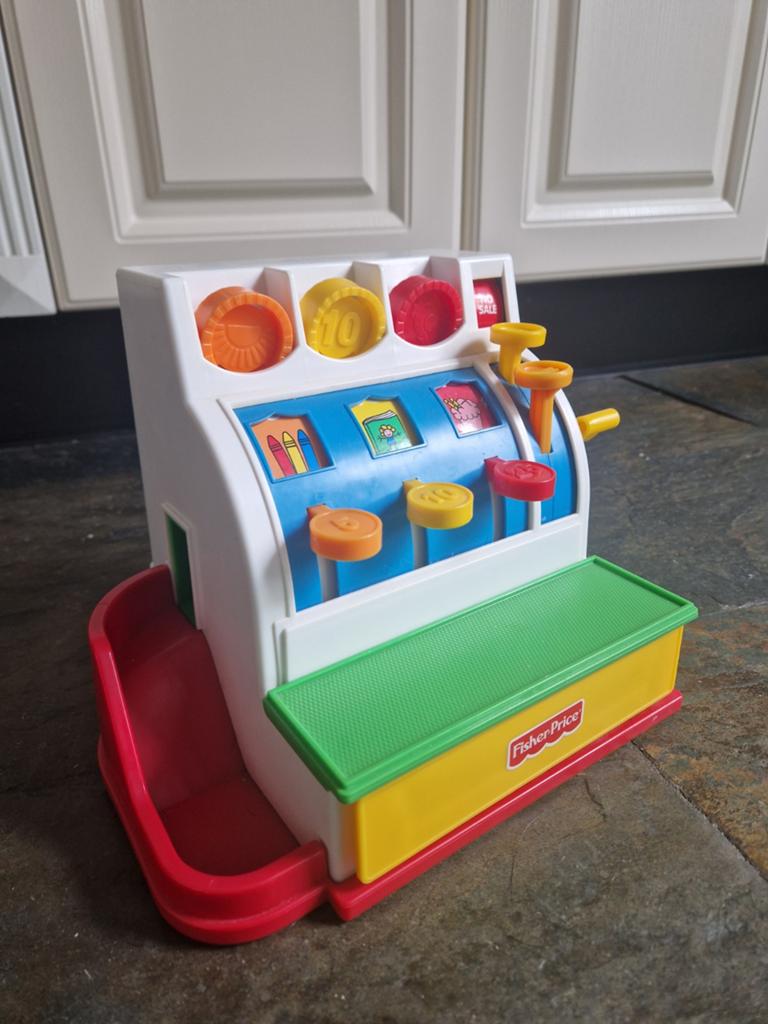 Kassa met munten compleet, Kinderen en Baby's, Speelgoed | Fisher-Price, Ophalen of Verzenden, Zo goed als nieuw, Speelset, Met geluid