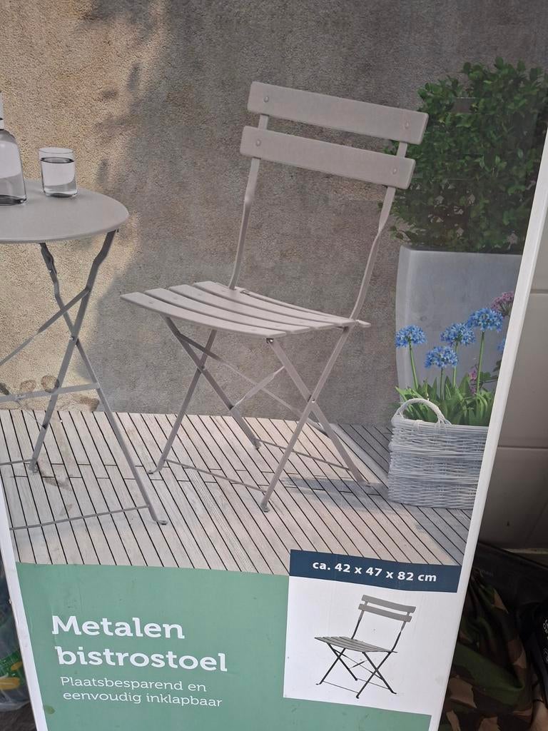 Tuinstoel NIEUW  bistrostoel, Tuin en Terras, Tuinstoelen, Ophalen, Nieuw, Metaal, Inklapbaar