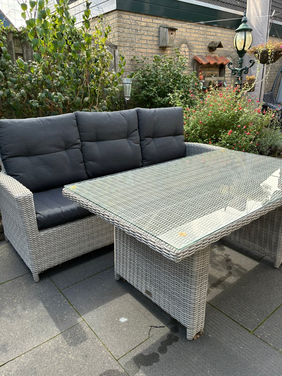 Tuinset, bank en tafel., Ophalen, Gebruikt