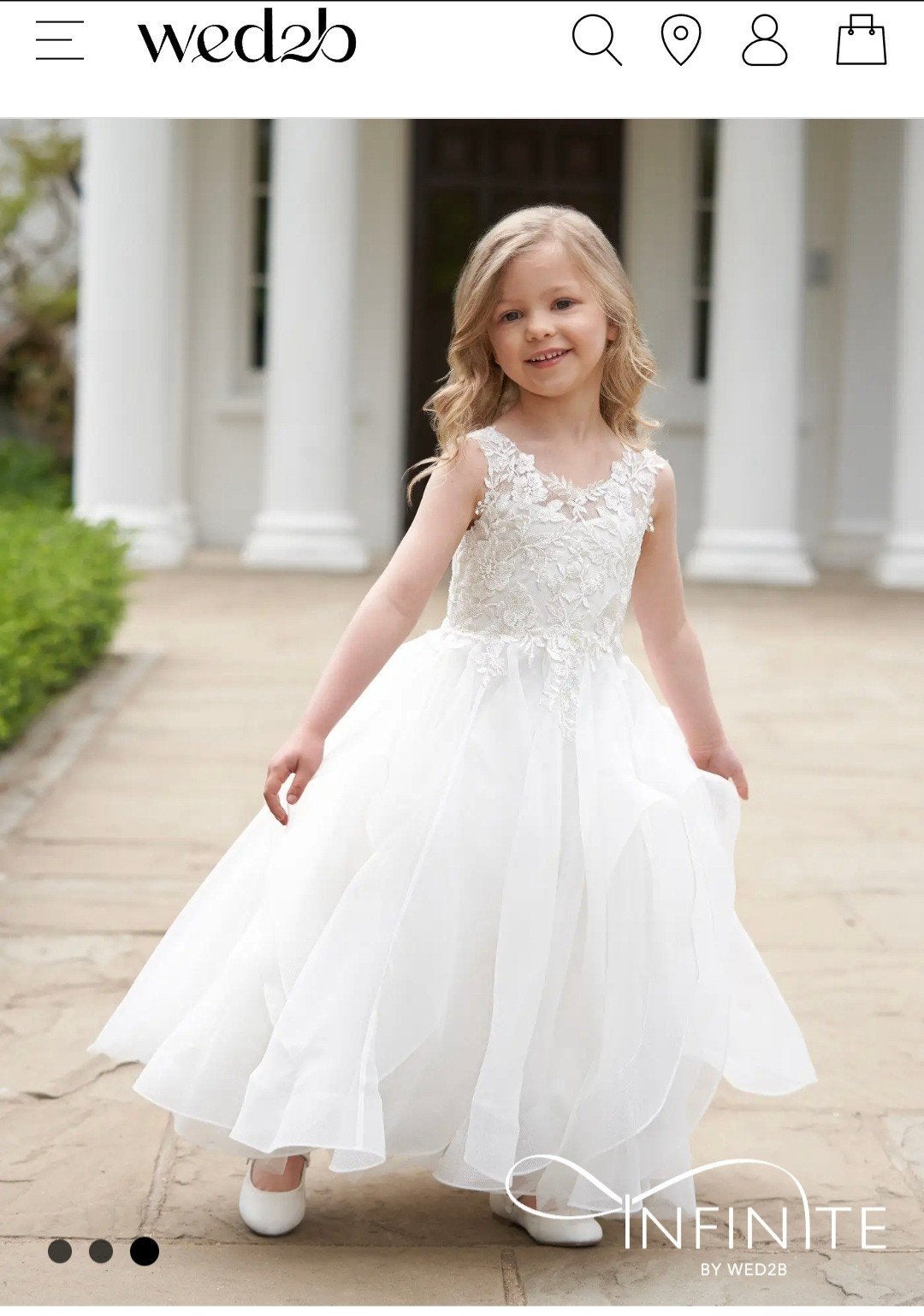 Flowerdress van Wed2b maat 8, Kleding | Dames, Trouwkleding en Trouwaccessoires, Ophalen, Zo goed als nieuw, Wit, Trouwjurk
