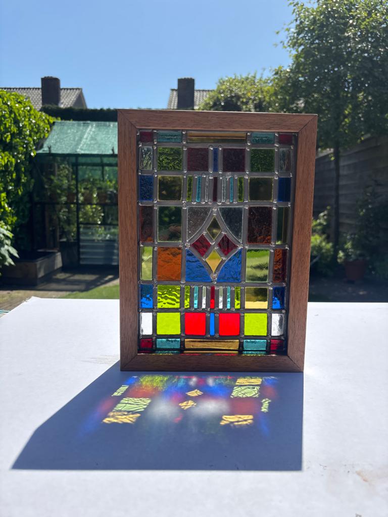 Uniek Glas-in-lood Raamwerk - Handgemaakt & Kleurrijk, Ophalen of Verzenden