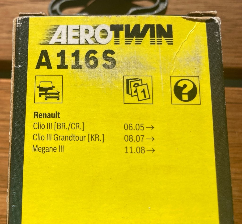 Bosch Aerotwin A116S ruitenwissers voor Renault, Auto-onderdelen, Ophalen of Verzenden, Nieuw, Renault