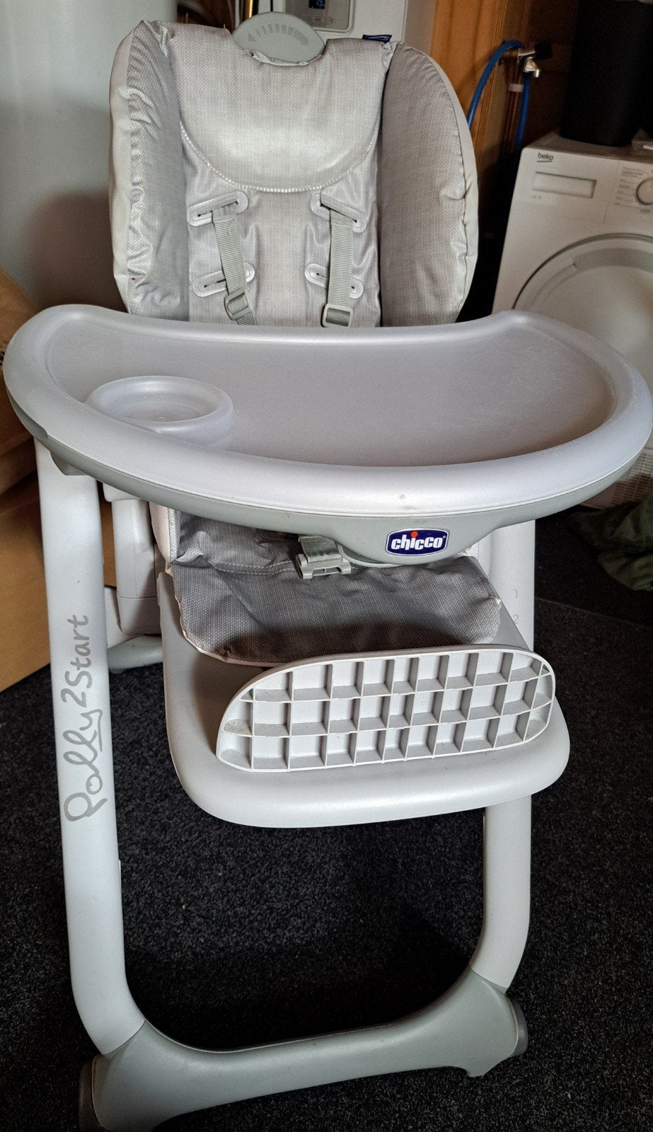Chicco Polly2Start meegroeistoel - Grijs, Kinderen en Baby's, Kinderstoelen, Ophalen, Gebruikt, Meegroeistoel, Gordel(s)