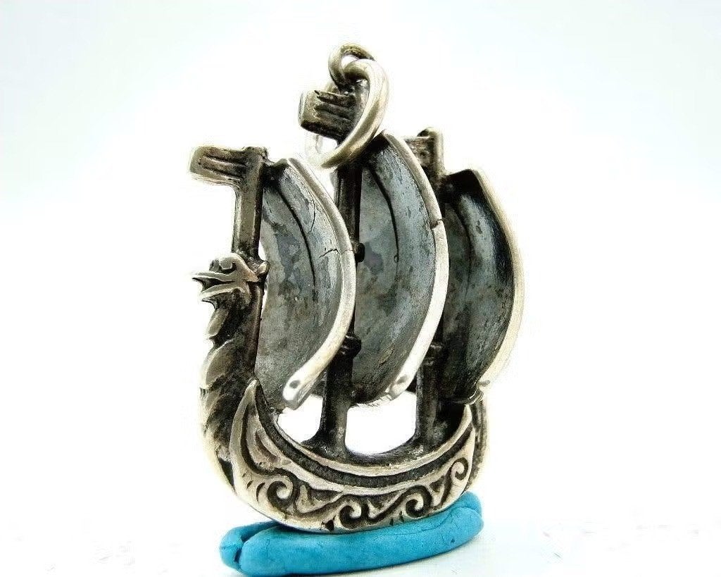 Zilveren kettinghanger boot / driemaster, 835, Info@zilverwebsite.nl, Verzenden, Zo goed als nieuw, Zilverwebsite.nl