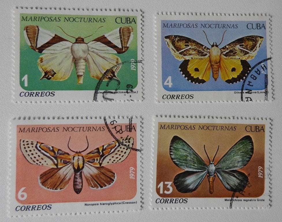 4 postzegels Cuba 1979 Thema Vlinders, Verzenden, Gestempeld, Noord-Amerika