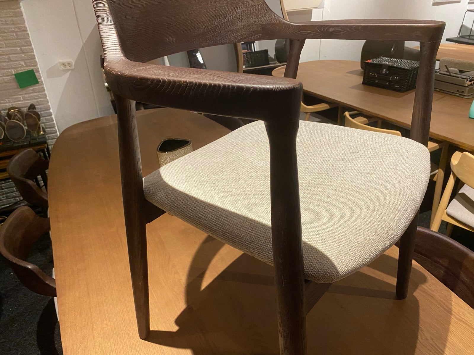 6x Japandi Massief Essen Stoel Donkerbruin, Ophalen, Bruin, Nieuw, Vijf, Zes of meer stoelen