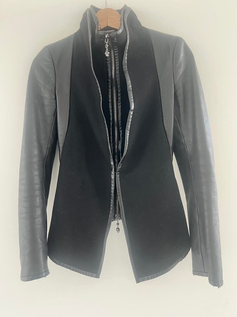 Philipp plein leather jacket, Ophalen of Verzenden, Zo goed als nieuw, Maat 34 (XS) of kleiner, Zwart