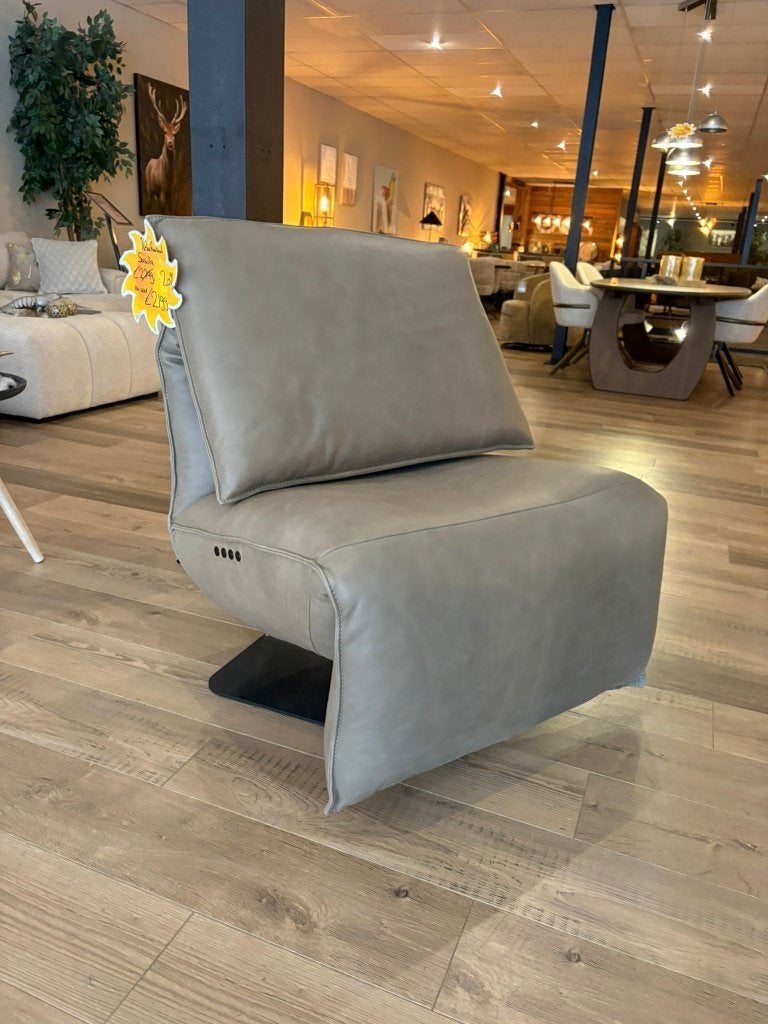 Luxe draaibare relaxfauteuil - taupe leer, Ophalen, Nieuw, 75 tot 100 cm, Modern, Comfort, Relax