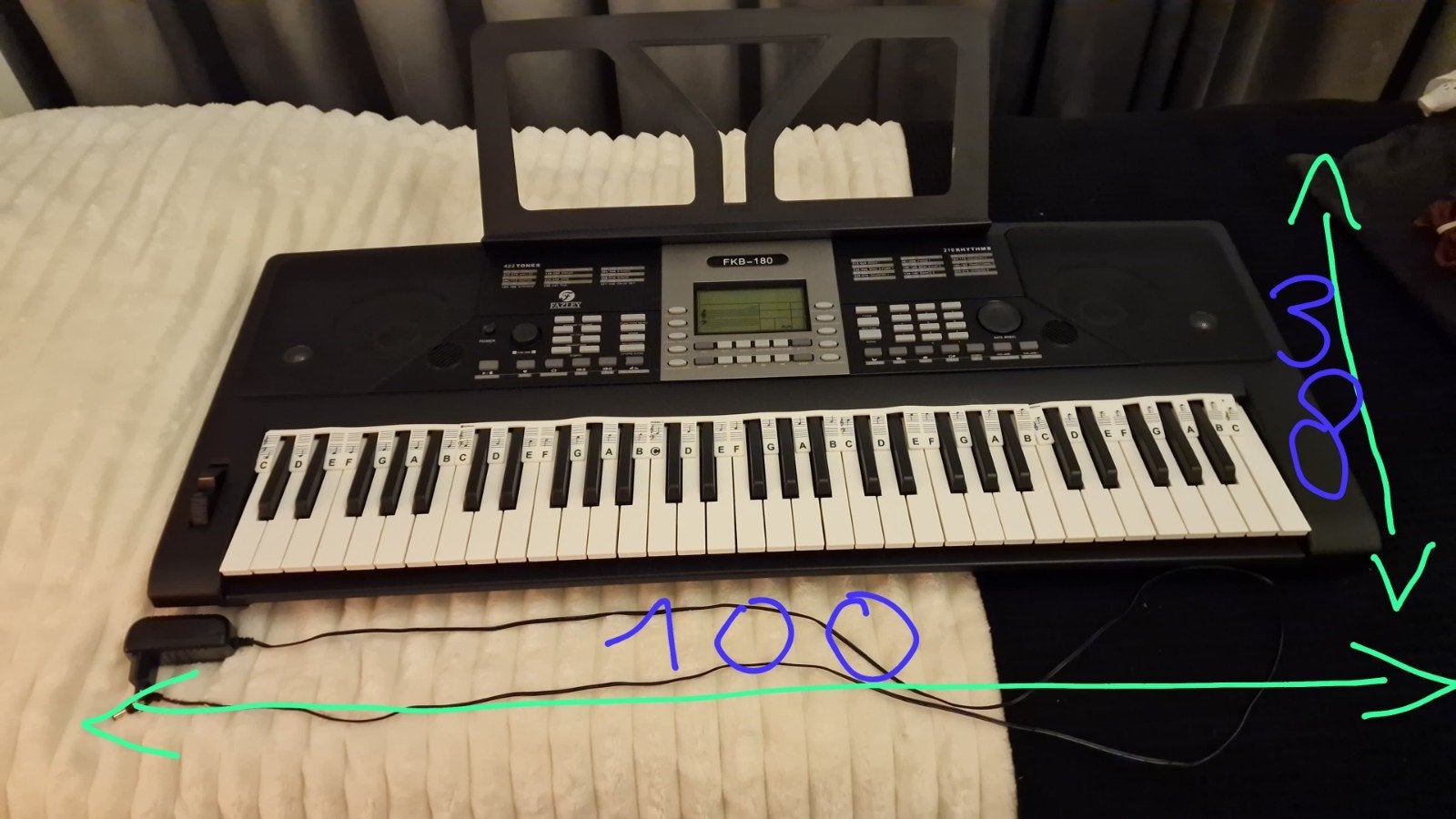 Fazley FKB-180 Keyboard met koptelefoon en letter lat