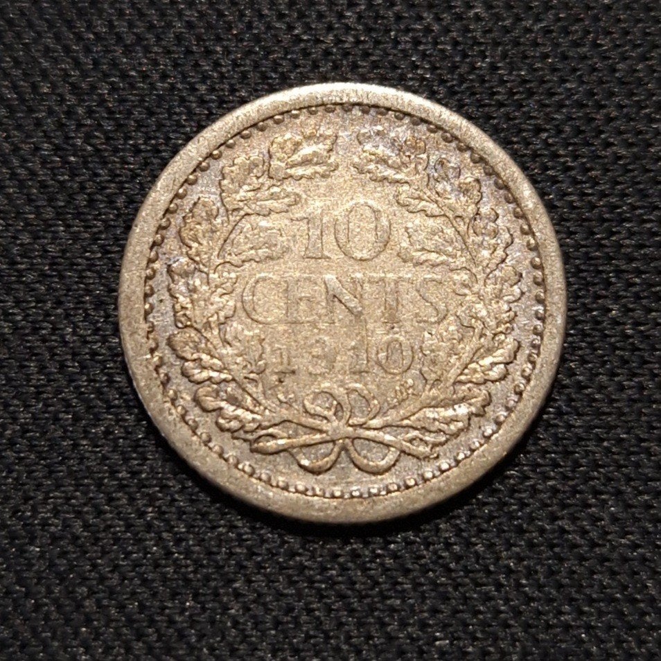 10 cent 1910, Postzegels en Munten, Munten | Nederland, Verzenden, Zilver, 10 cent, Koningin Wilhelmina