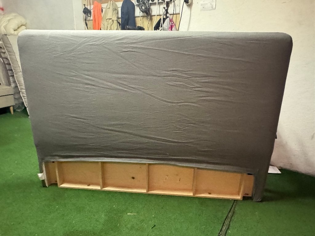 hoofdbord bed 160 x 110 Ikea Arnavik met Lauvik hoes Lauvik, Ophalen, Eenpersoons, Zo goed als nieuw, Grijs