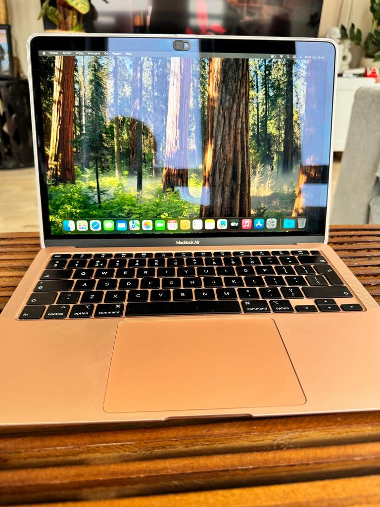 MacBook Air 2020 13,3 inch Rosé Gold, Gebruikt, 256 GB, Qwerty, 8 GB