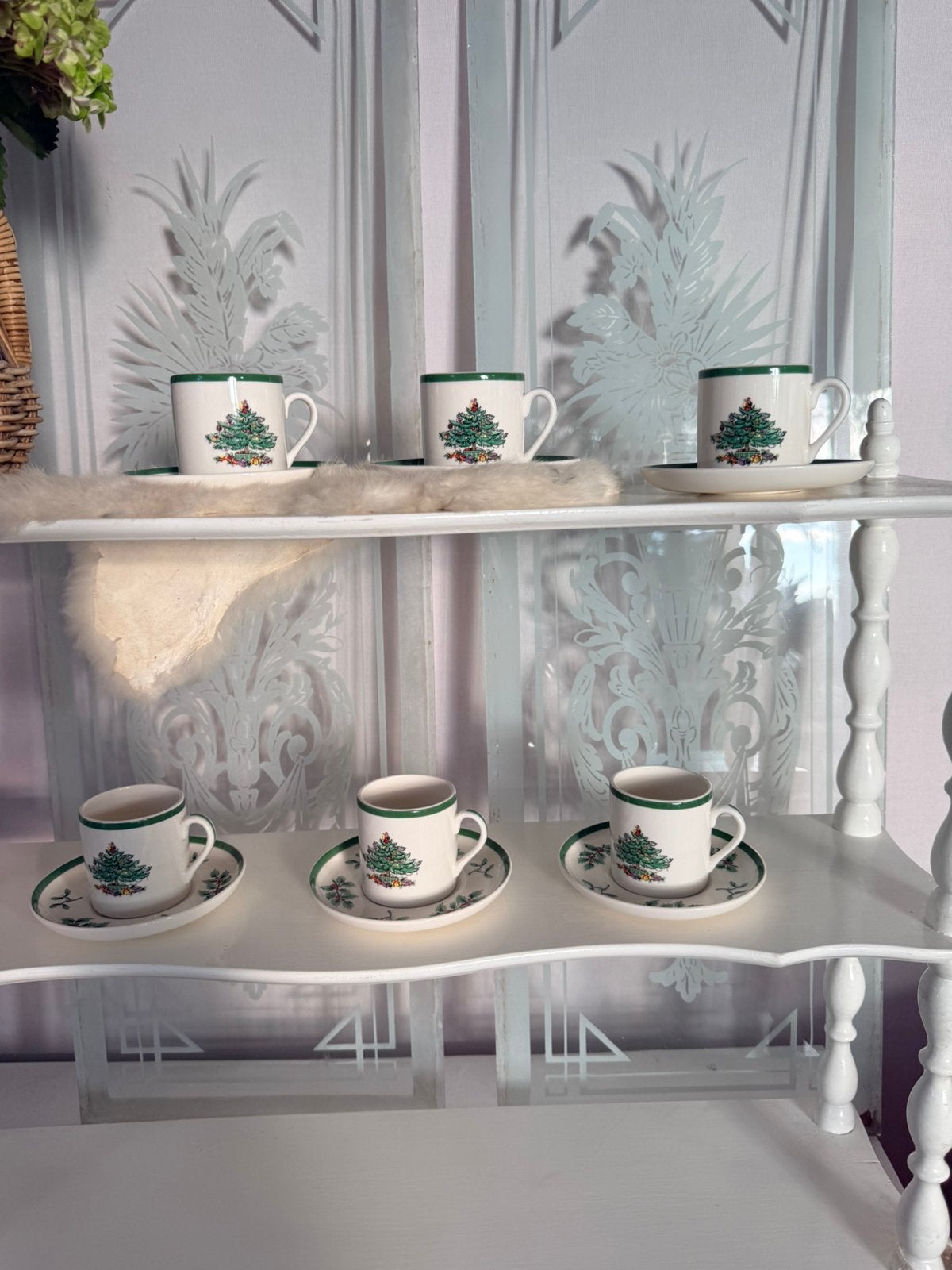 Spode Christmas tree koffie kop en schotels 6x nieuw, Ophalen of Verzenden, Nieuw
