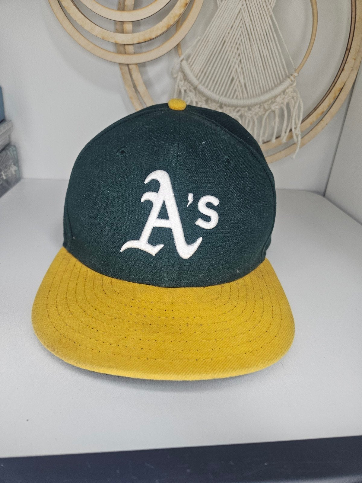 Oakland A's New Era 59Fifty Pet - Groen/Geel, Kleding | Heren, Ophalen of Verzenden, Zo goed als nieuw, New Era, Pet