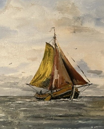 oude visseij op de zeil, Maritiem / water, Doek, Ophalen of Verzenden, Olieverf