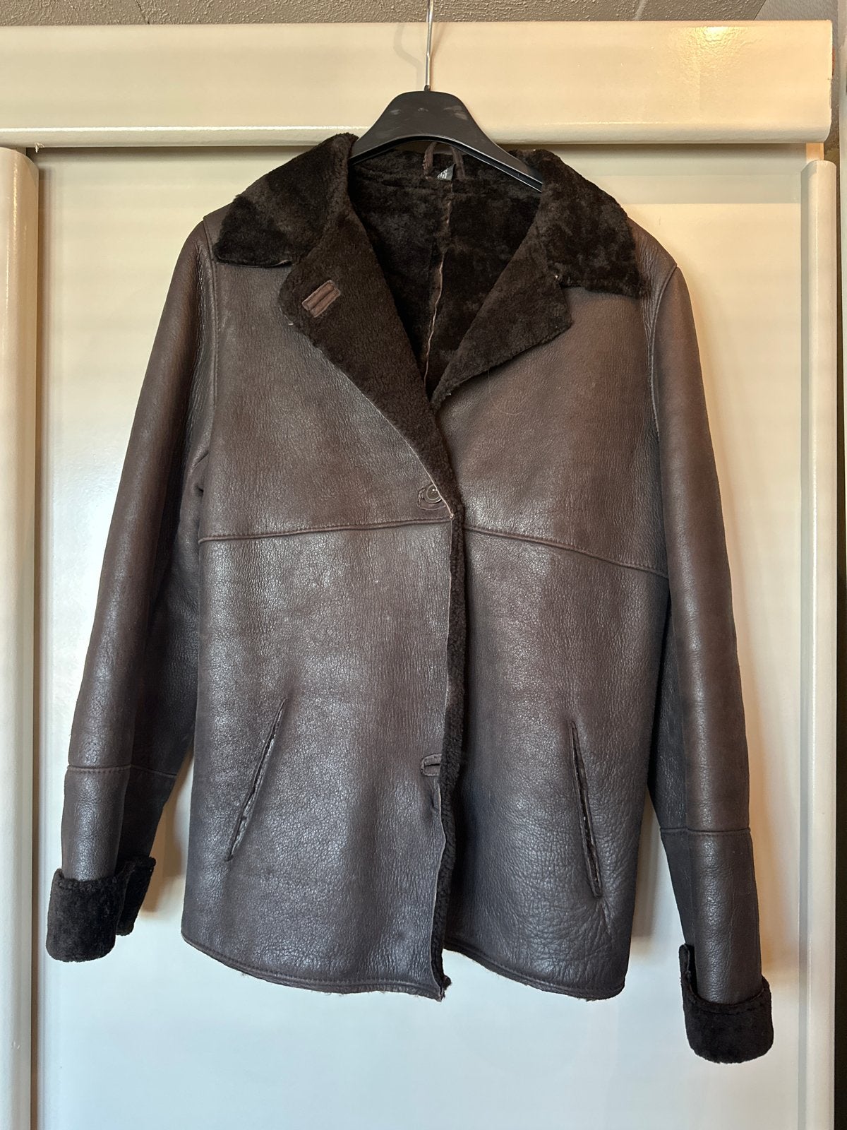Zara Woman Leren Jas met Bontvoering - Maat M, Ophalen, Zo goed als nieuw, Maat 38/40 (M), Bruin
