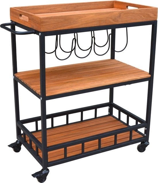 Sens-Line - Butler Trolley - 67x40x84cm - Acaciahout, Ophalen of Verzenden, Nieuw