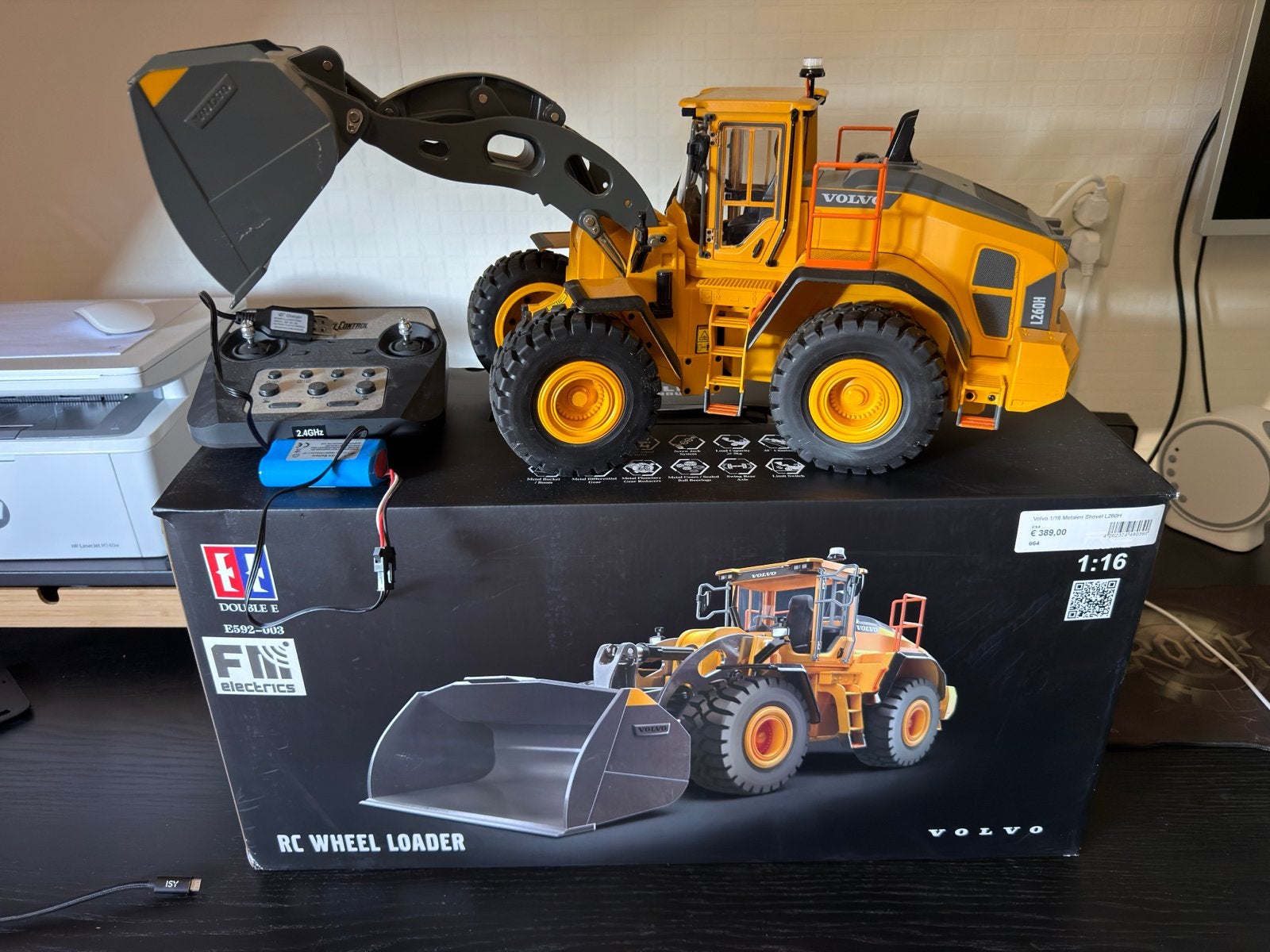 Volvo 1/16 Metalen Shovel L260H RC Wiellader, Zo goed als nieuw, Ophalen, Overige merken, Groter dan 1:32
