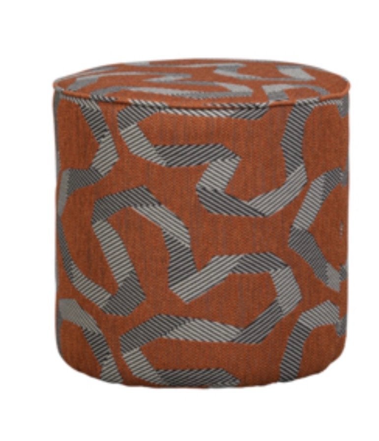 WOOOD Poef Lex slinger roest melange 46cm, Huis en Inrichting, Banken | Voetenbanken en Poefen, Ophalen, Minder dan 50 cm, Rond