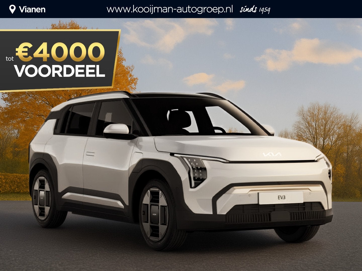 Kia EV3 Air 58.3 kWh €32.995,- RIJKLAAR! Nu €4.000,- voo, EV3, Stof, 1700 kg, 360 min