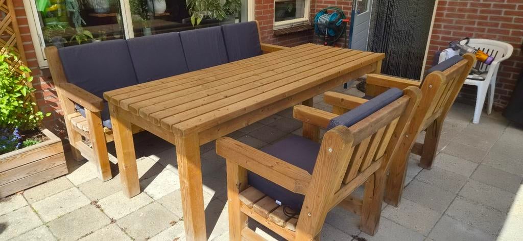​Talen Zeist Tuinset: Tafel 230cm, 4-zits Bank + 2 Stoelen, Tuin en Terras, Tuinsets en Loungesets, Ophalen, Bank, Zo goed als nieuw