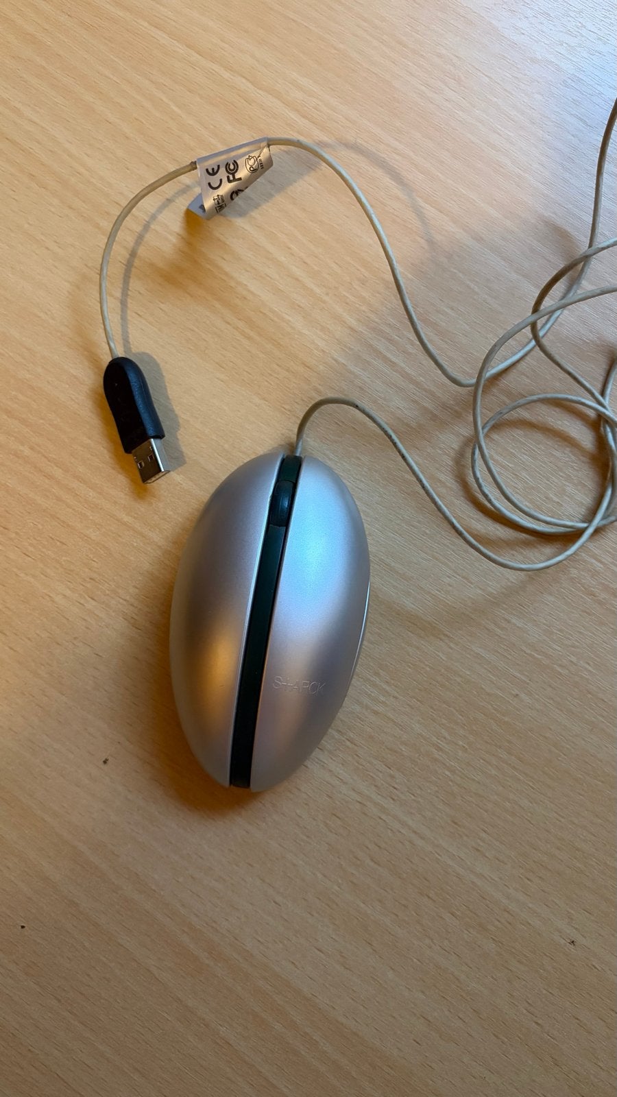 Bedrade Microsoft Starck Muis - Zilverkleurig met blauw, Computers en Software, Muizen, Gebruikt, Muis, Bedraad, Ophalen