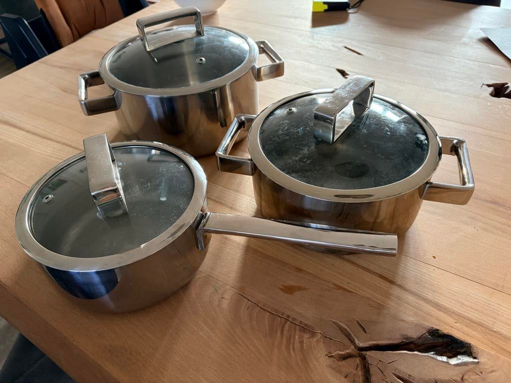 Sola Carre pannenset, Ophalen, Gebruikt, Rvs, Pannenset