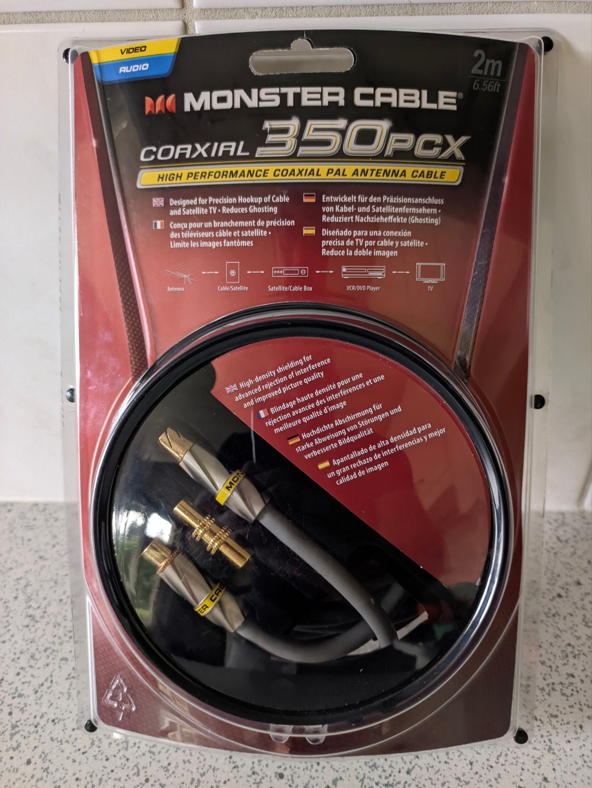 Monster Cable Coaxial 350PCX - 2m High Performance Kabel, Ophalen of Verzenden, Nieuw, Minder dan 2 meter, Coaxiale kabel