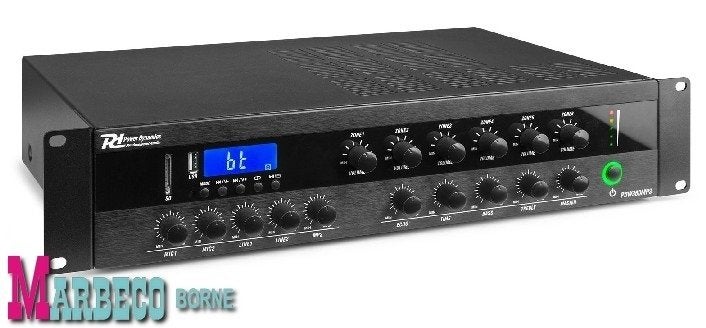 Amplifier PA 100volt, 360W, 6 Zones, Bluetooth, USB, SD, FM