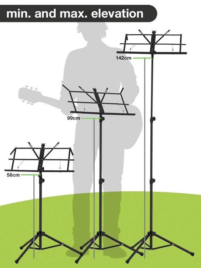 Boston MS-50-BK lessenaar opvouwbaar extra hoog opvouwbaar, ., Nieuw, ., Muziekstandaard