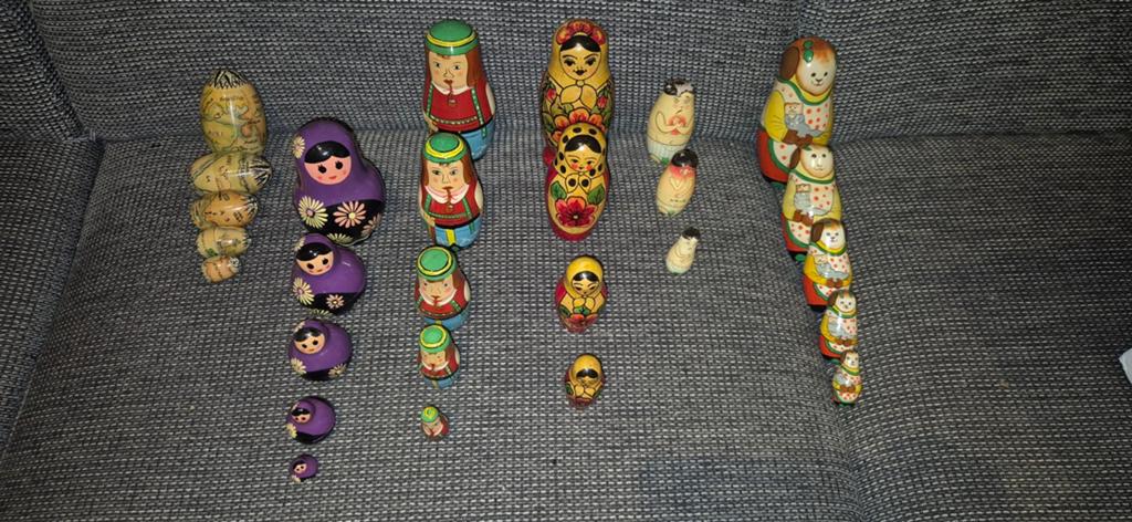 6 stuks oude matrouska poppetjes.  Zie foto's, Ophalen of Verzenden